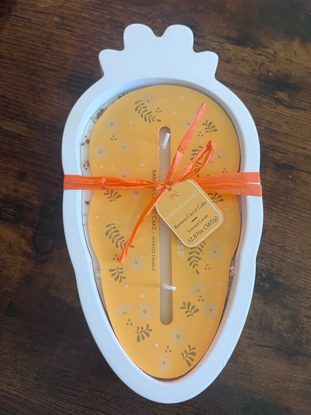 Banana Carrot Cake Carved Wood Candle